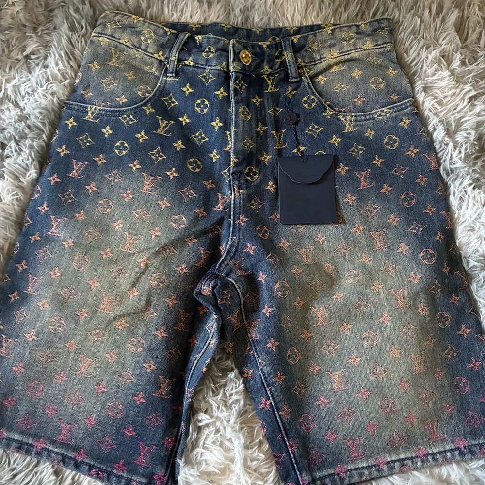 Louis Vuitton Gradient Monogram Denim Shorts